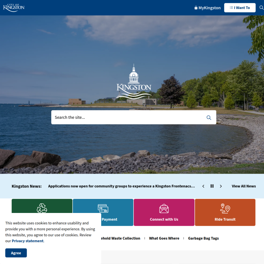 cityofkingston.ca homepage screenshot