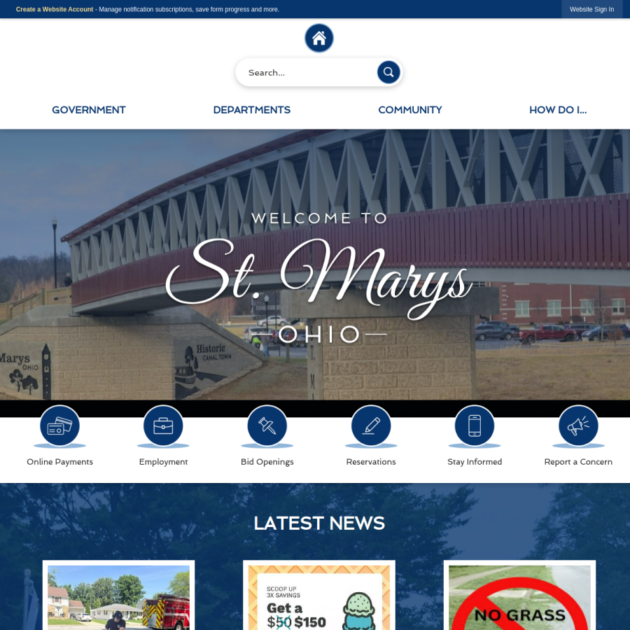 cityofstmarys.net homepage screenshot