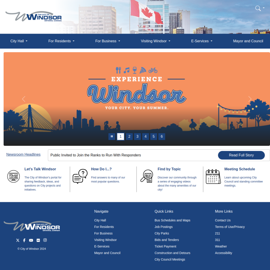 citywindsor.ca homepage screenshot