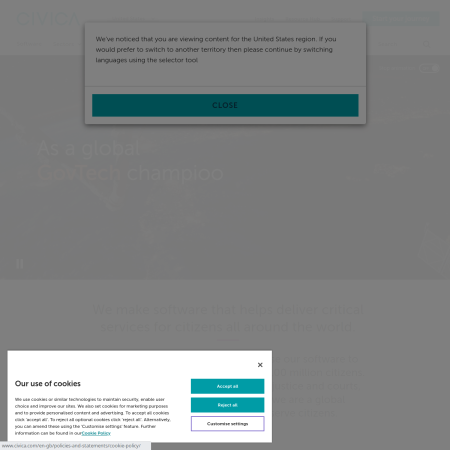 civica.com homepage screenshot