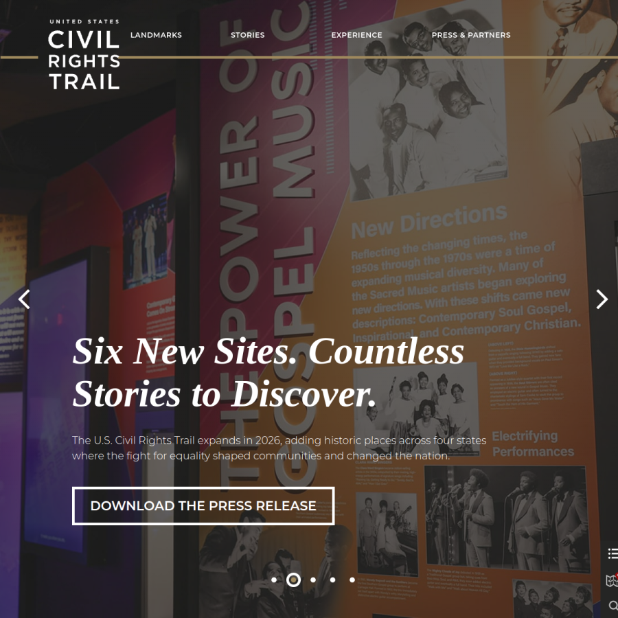 civilrightstrail.com homepage screenshot