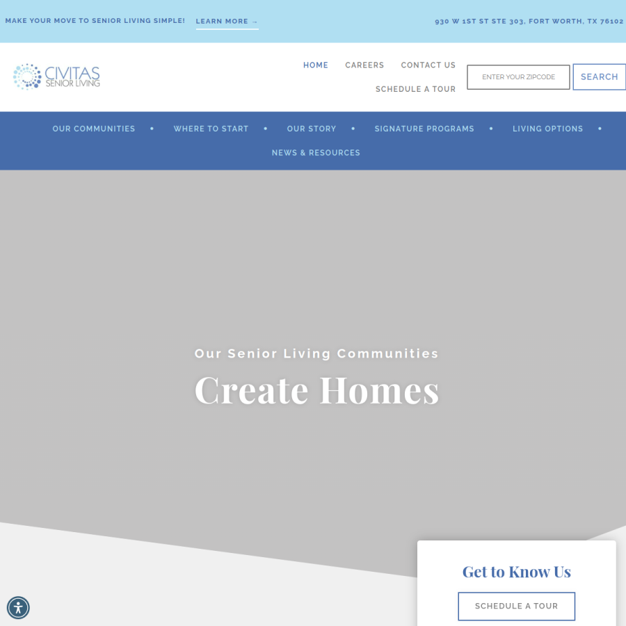 civitasseniorliving.com homepage screenshot