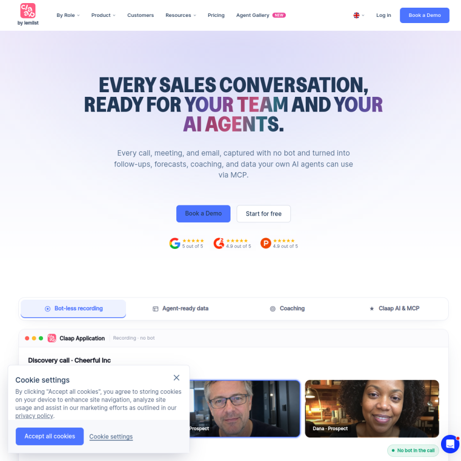 claap.io homepage screenshot