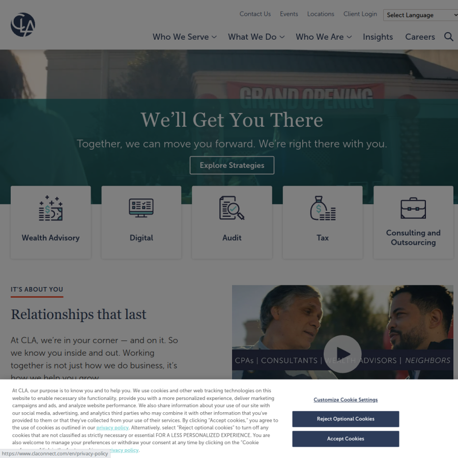 claconnect.com homepage screenshot