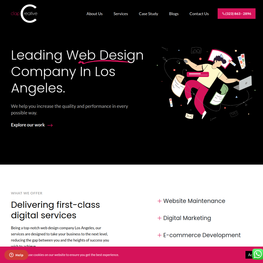 clapcreative.com homepage screenshot
