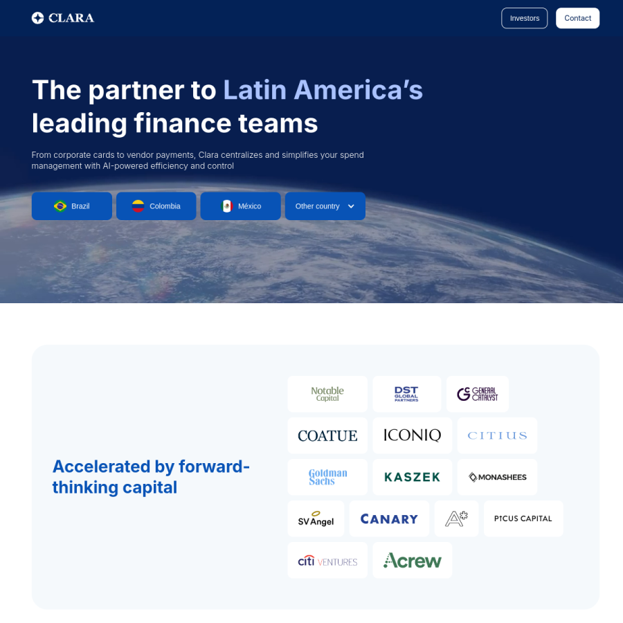 clara.com homepage screenshot