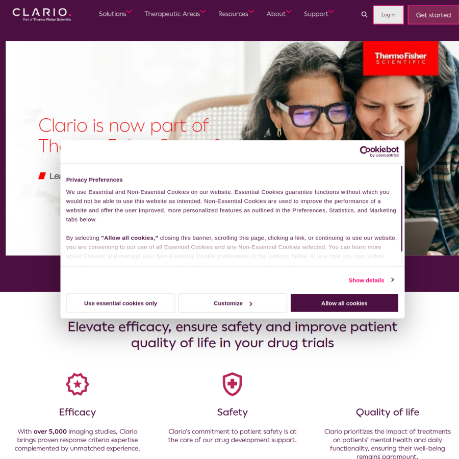 clario.com homepage screenshot