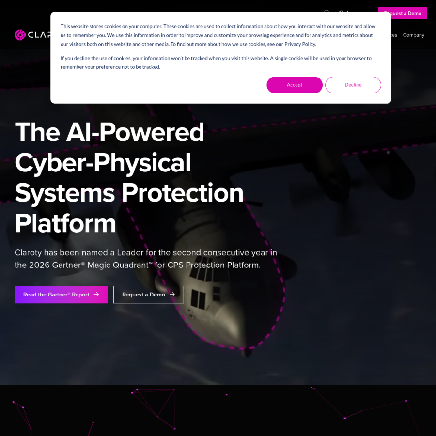 claroty.com homepage screenshot