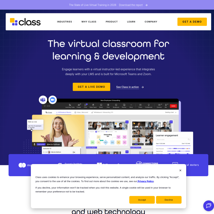 class.com homepage screenshot
