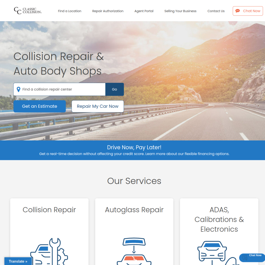 classiccollision.com homepage screenshot