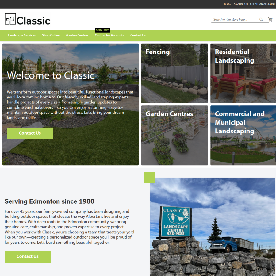 classiclandscapes.com homepage screenshot