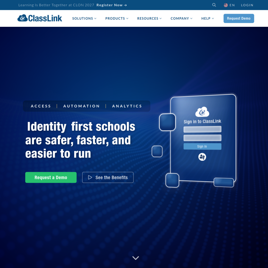 classlink.com homepage screenshot