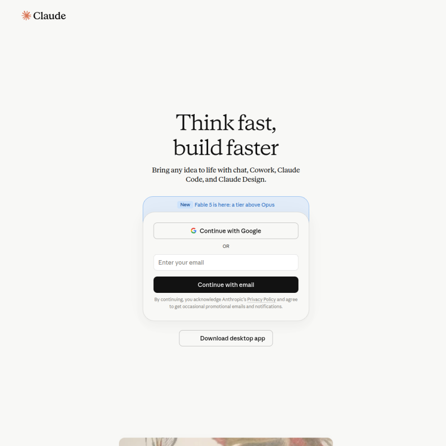 claude.ai homepage screenshot