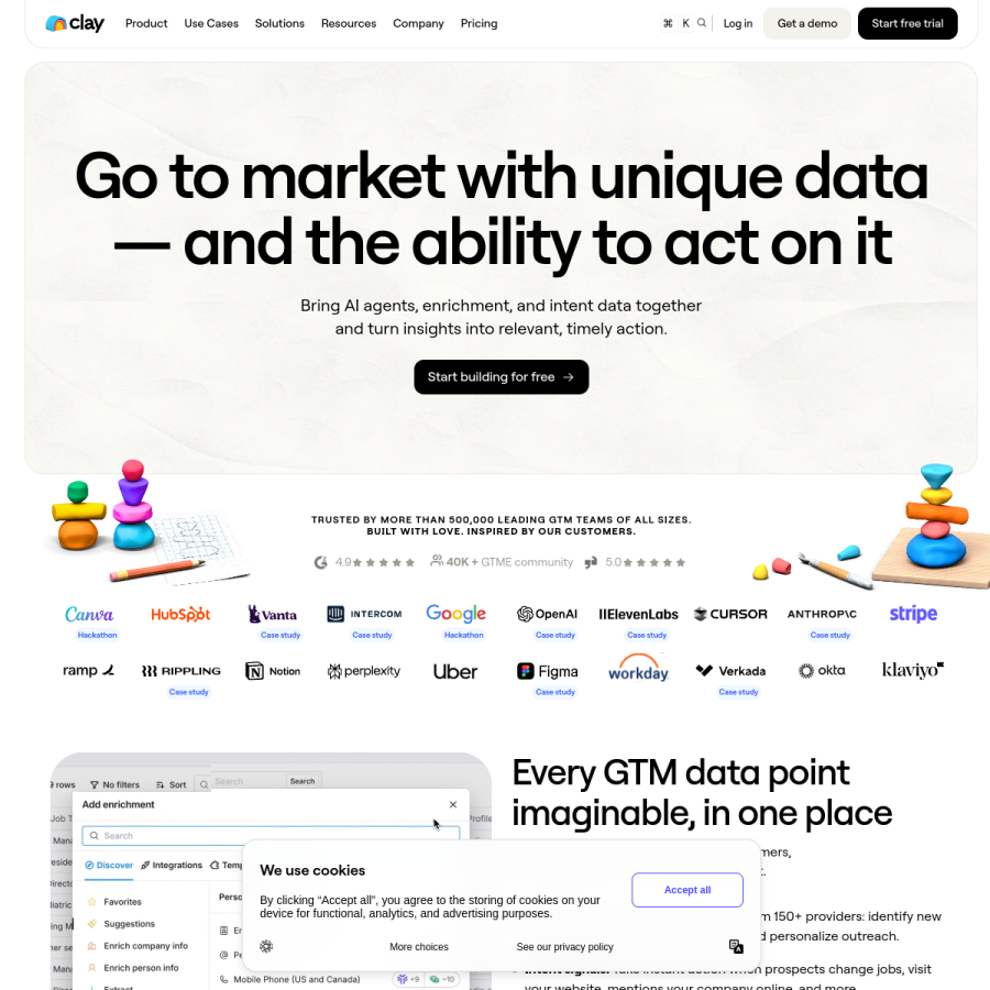 clay.com homepage screenshot