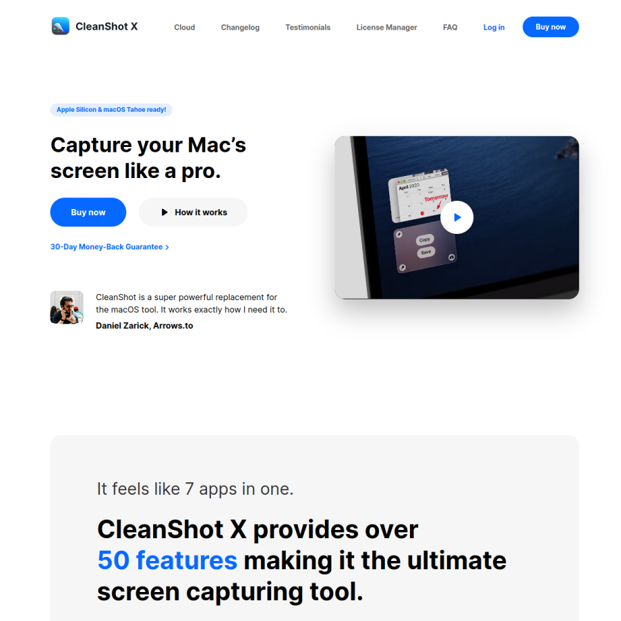 cleanshot.com homepage screenshot