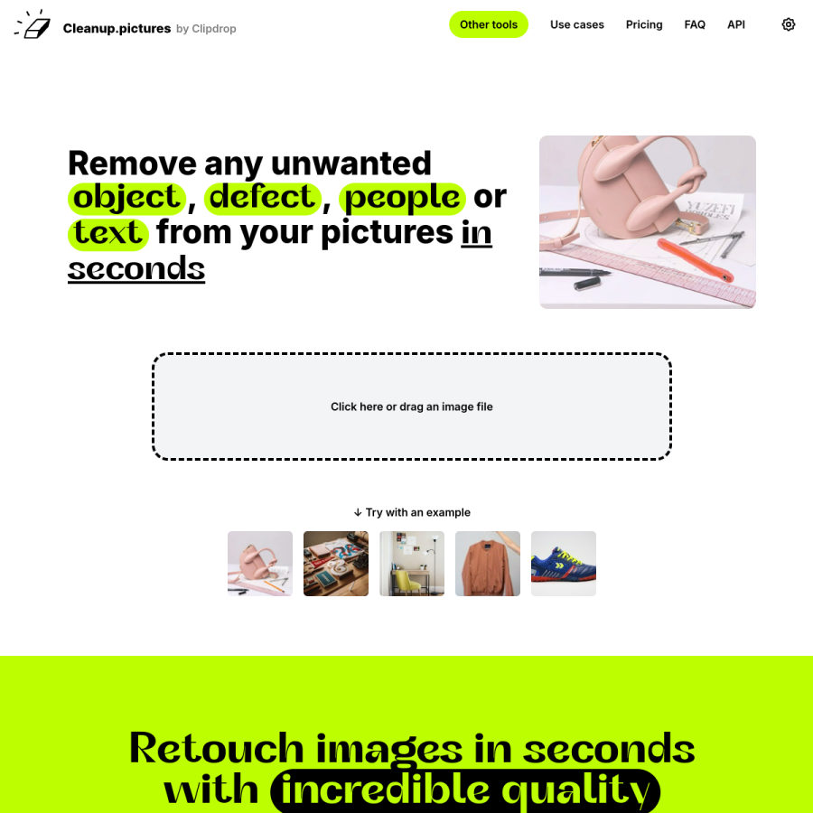 cleanup.pictures homepage screenshot