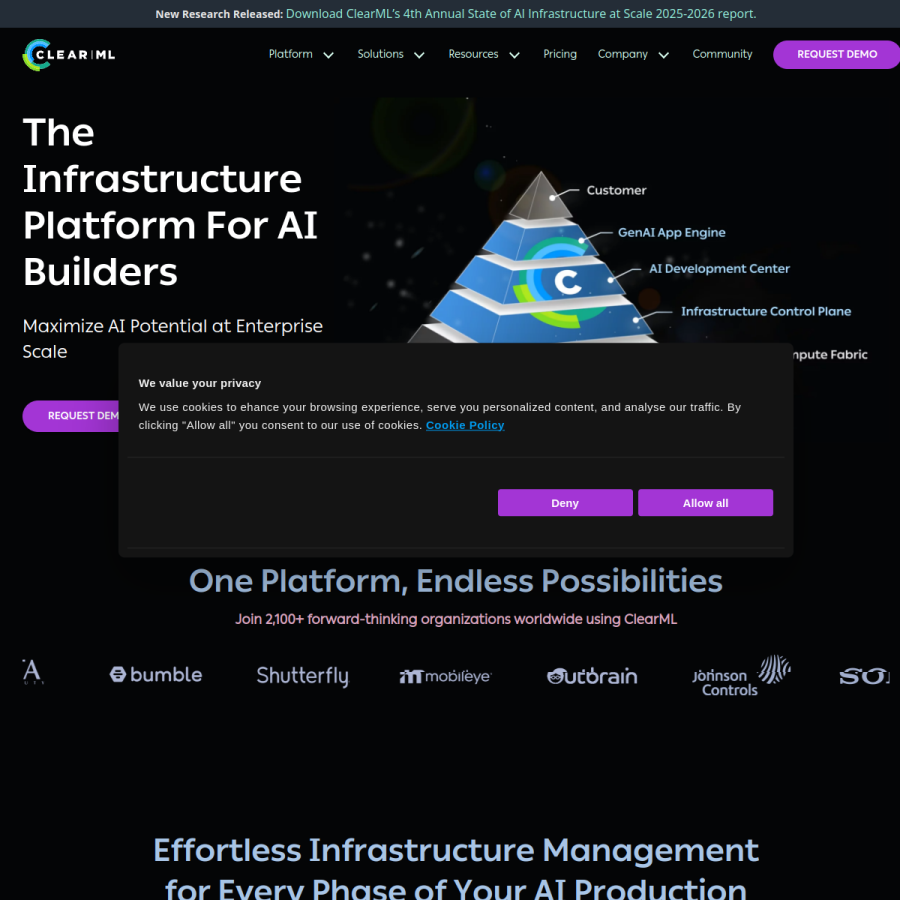 clear.ml homepage screenshot