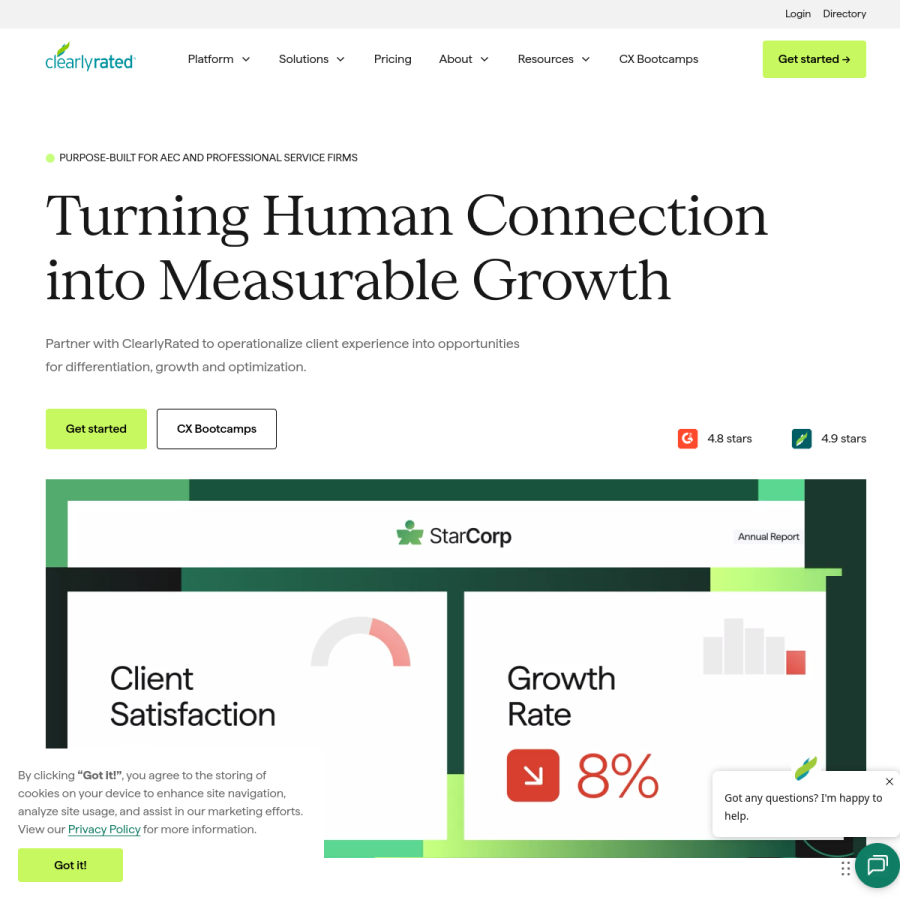 clearlyrated.com homepage screenshot
