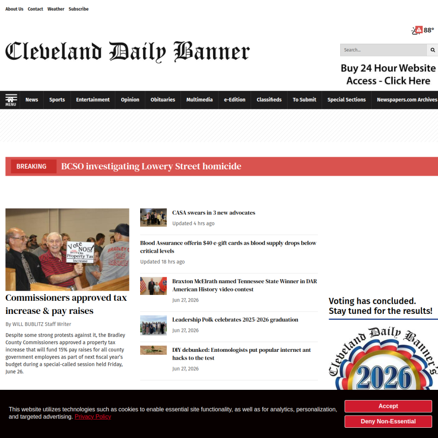clevelandbanner.com homepage screenshot
