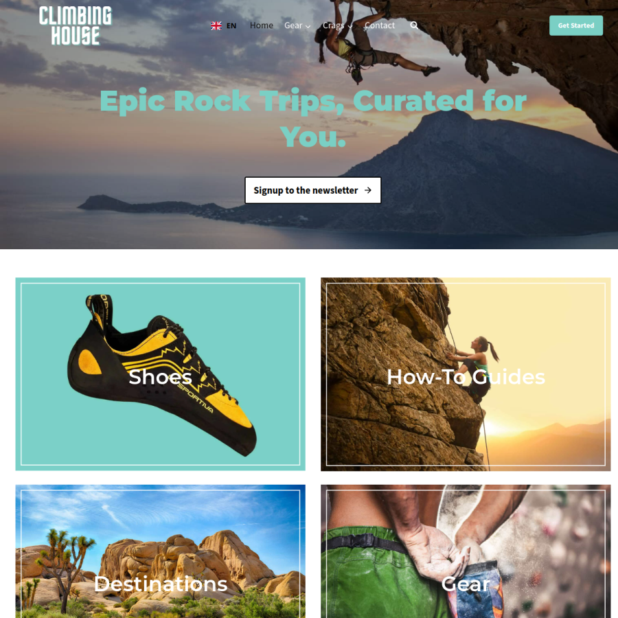 climbinghouse.com homepage screenshot