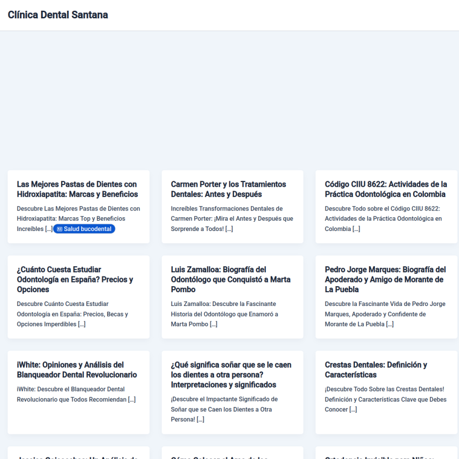 clinicadentalsantana.es homepage screenshot