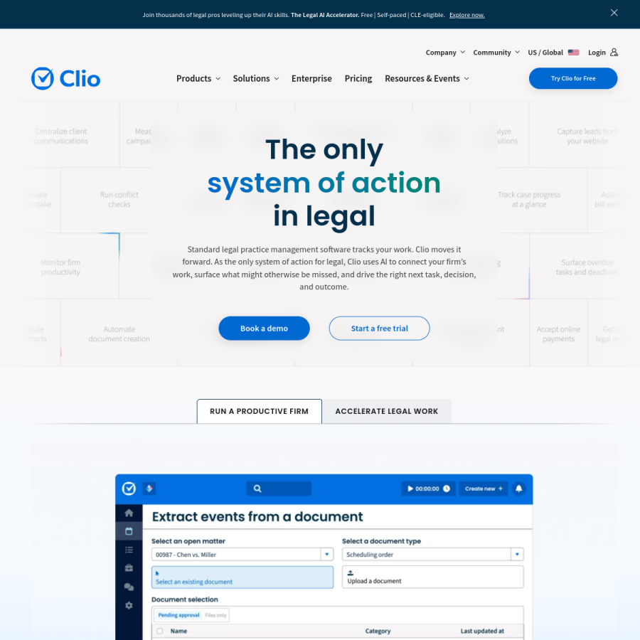 clio.com homepage screenshot
