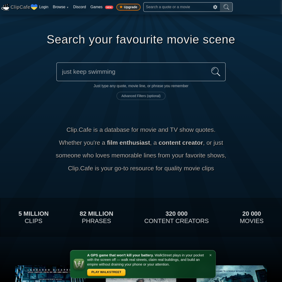 clip.cafe homepage screenshot