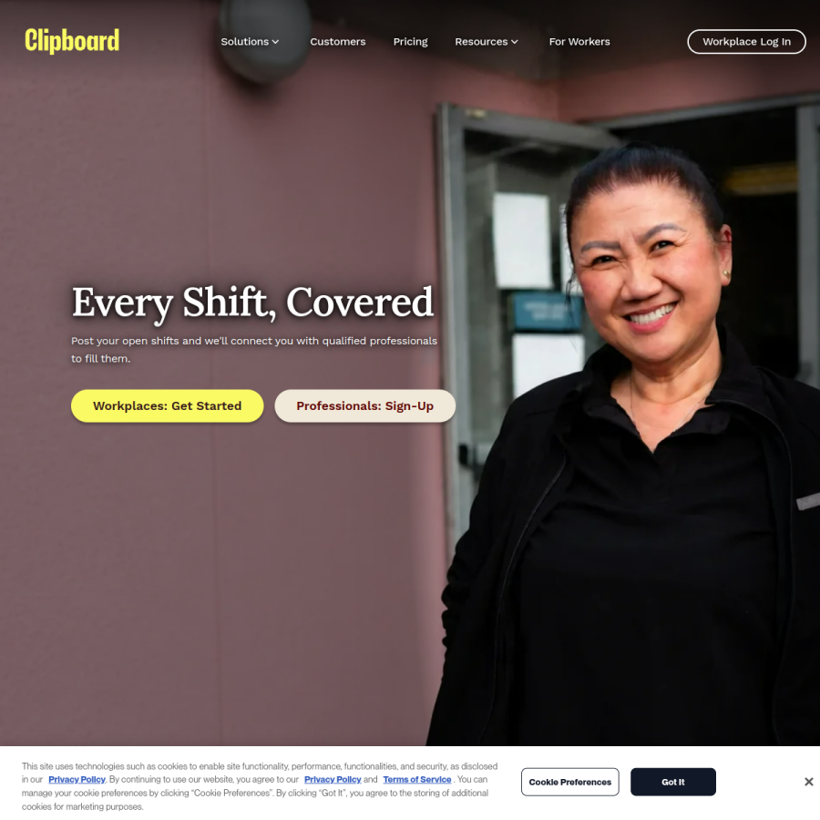 clipboardhealth.com homepage screenshot