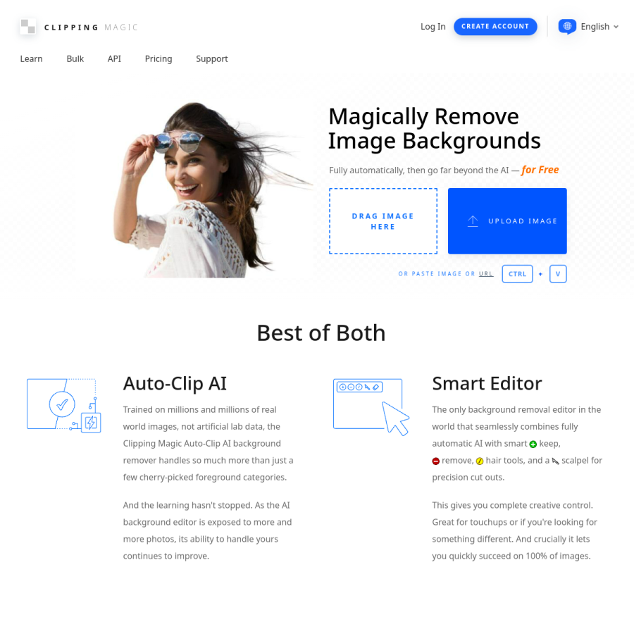 clippingmagic.com homepage screenshot