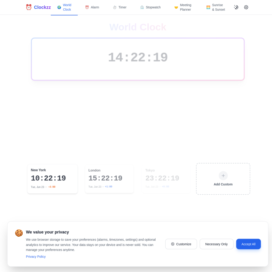 clockzz.com homepage screenshot