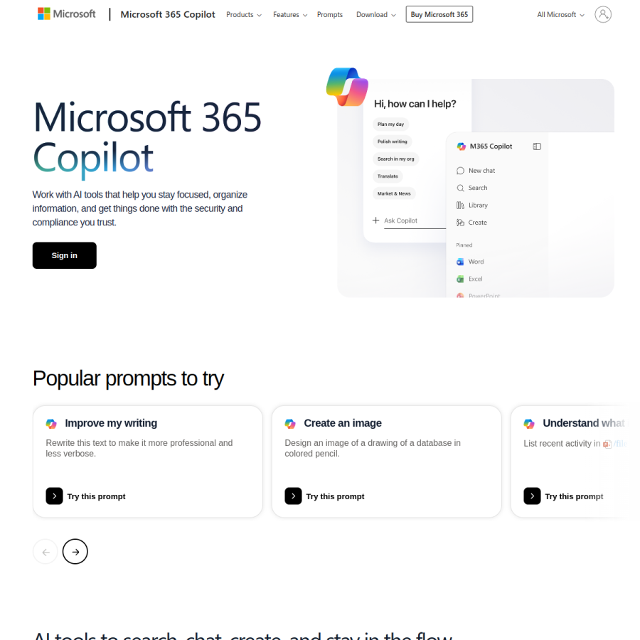 cloud.microsoft homepage screenshot