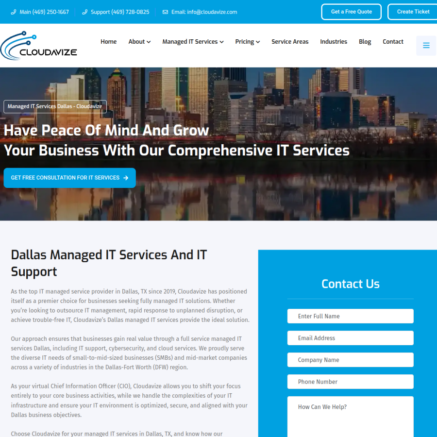 cloudavize.com homepage screenshot