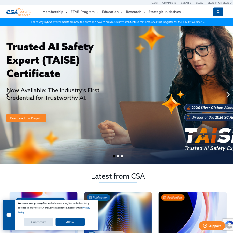 cloudsecurityalliance.org homepage screenshot