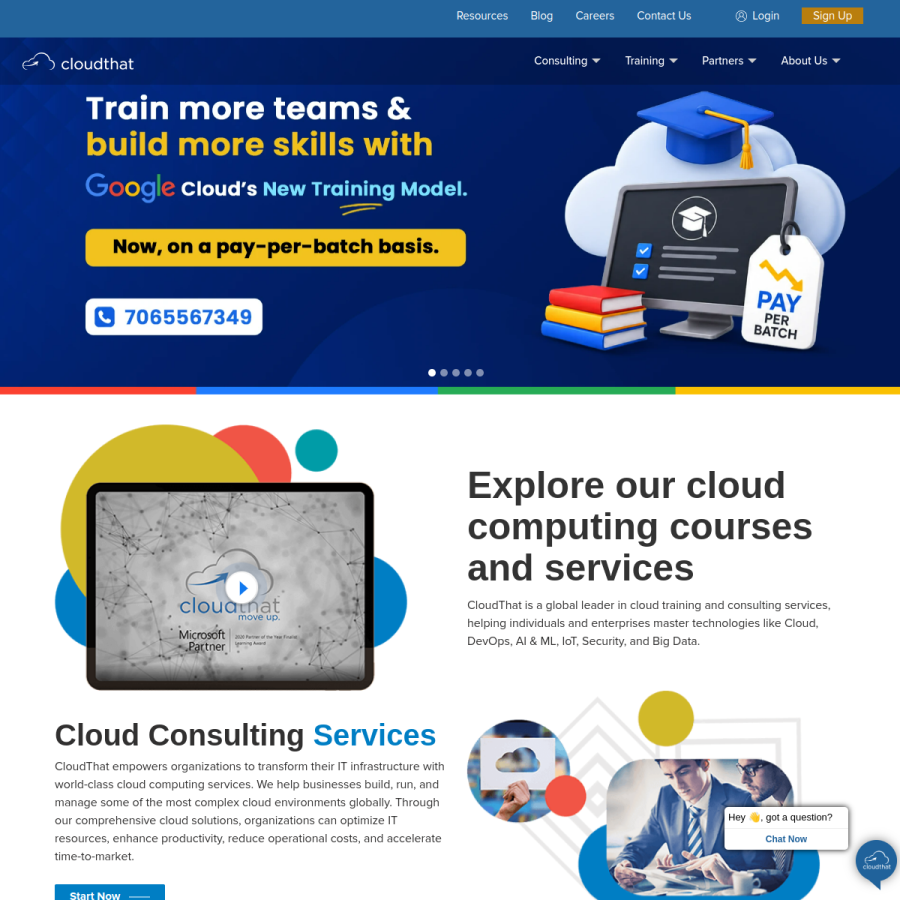 cloudthat.com homepage screenshot