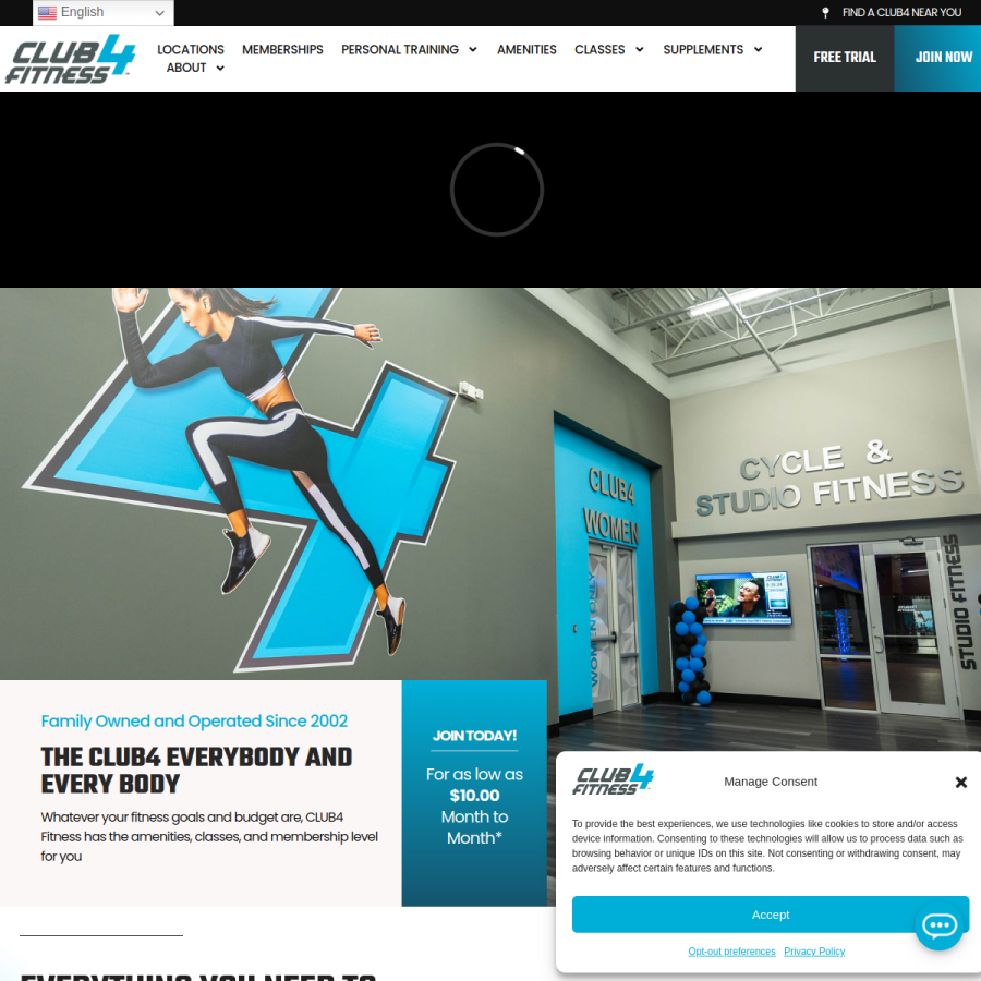 club4fitness.com homepage screenshot