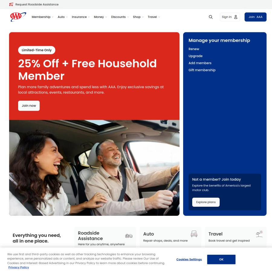 cluballiance.aaa.com homepage screenshot