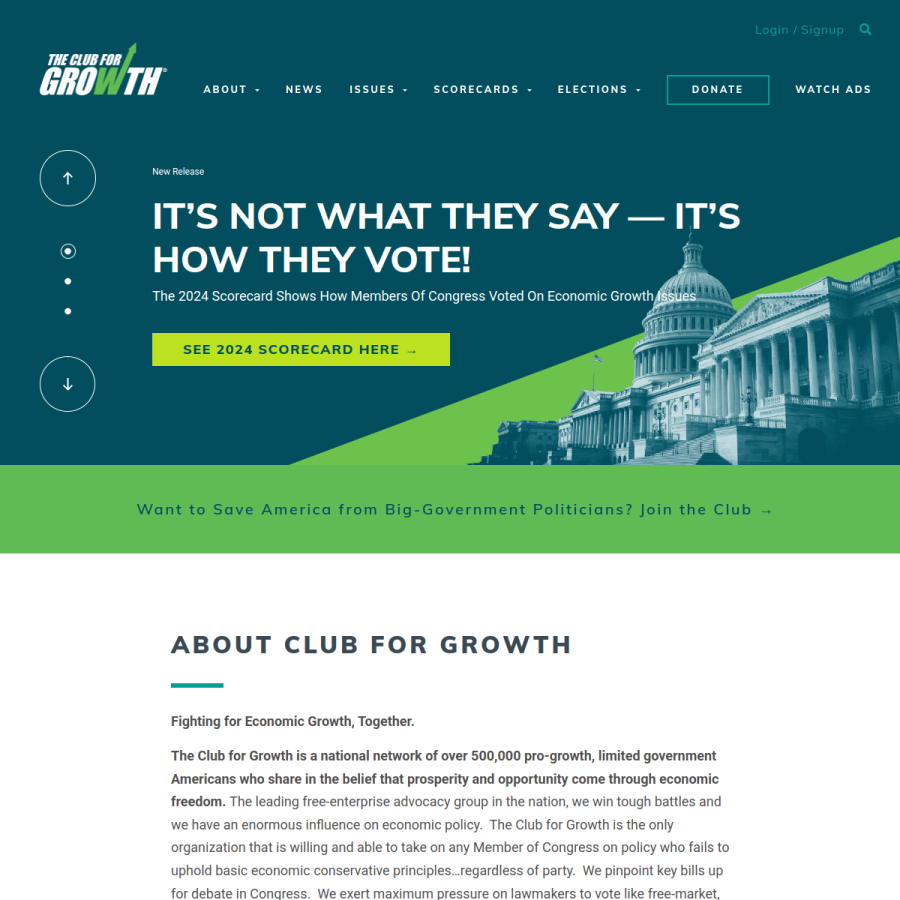 clubforgrowth.org homepage screenshot