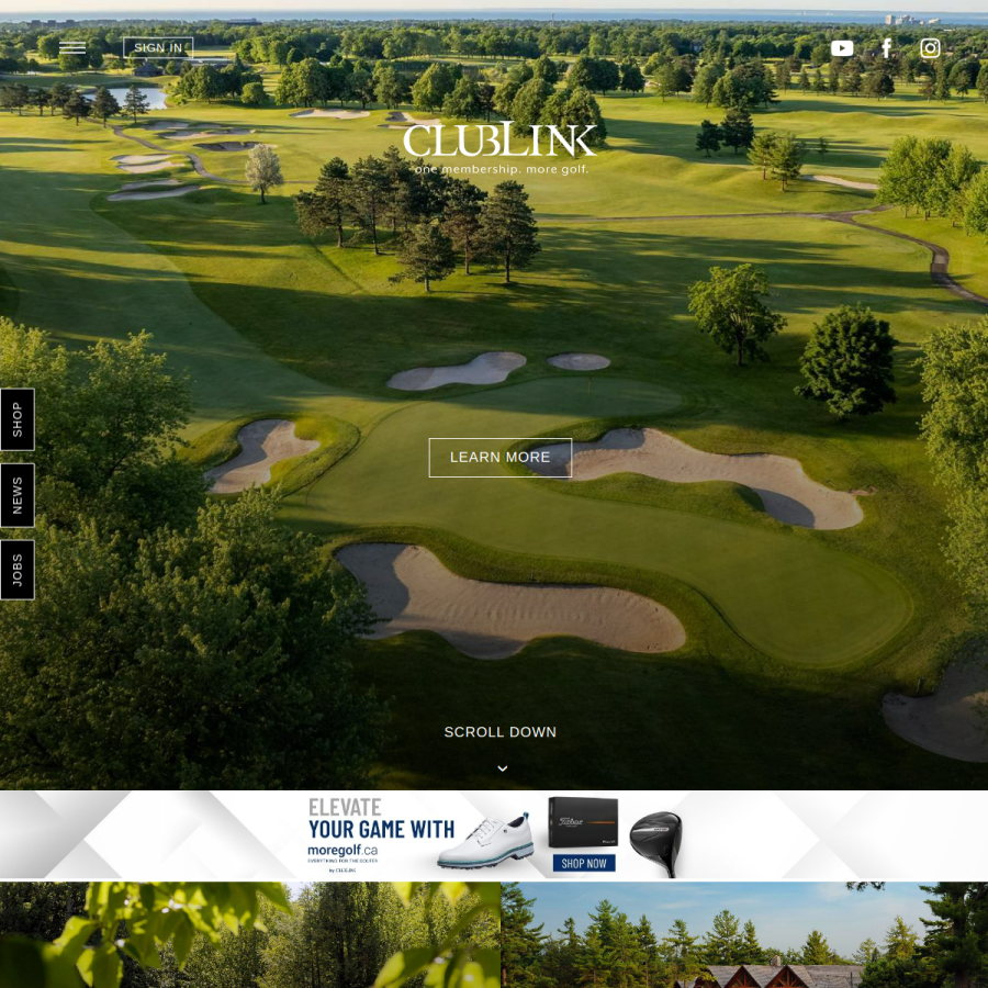 clublink.ca homepage screenshot