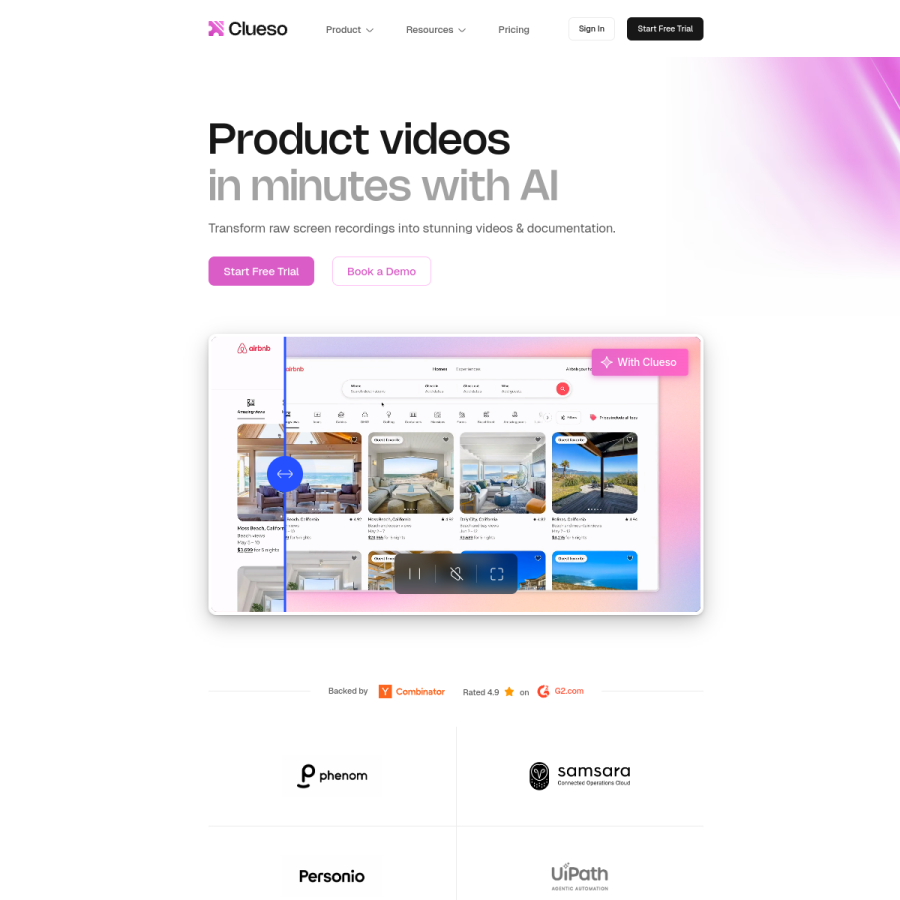 clueso.io homepage screenshot