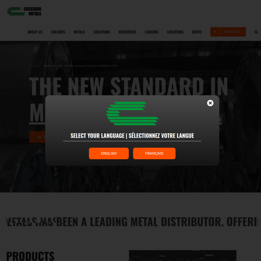 cmetals.com homepage screenshot