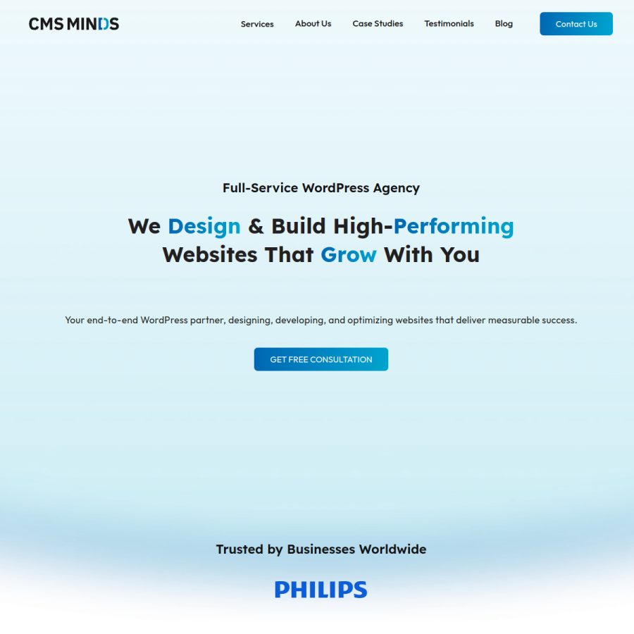 cmsminds.com homepage screenshot