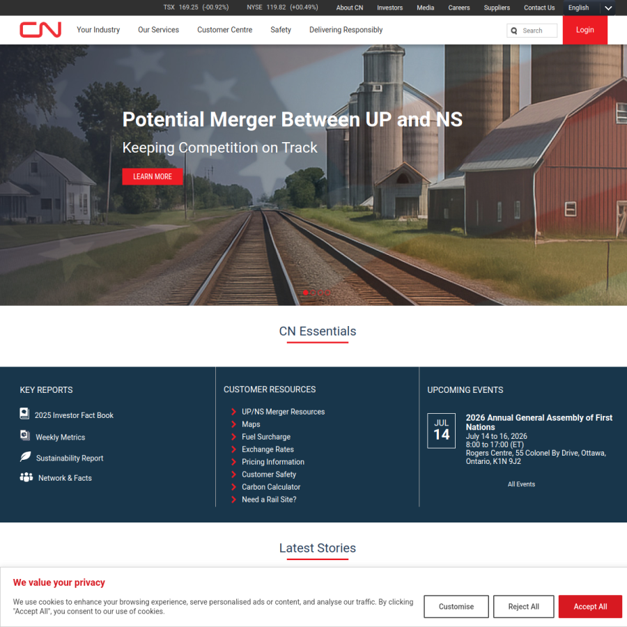 cn.ca homepage screenshot