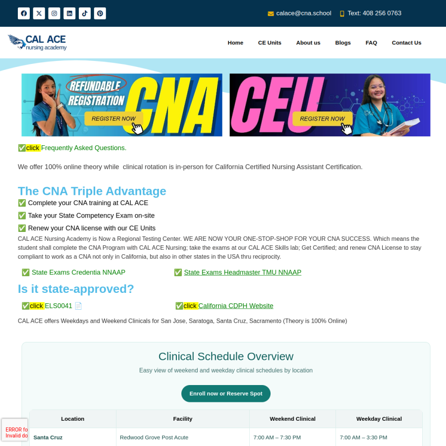 cna.school homepage screenshot