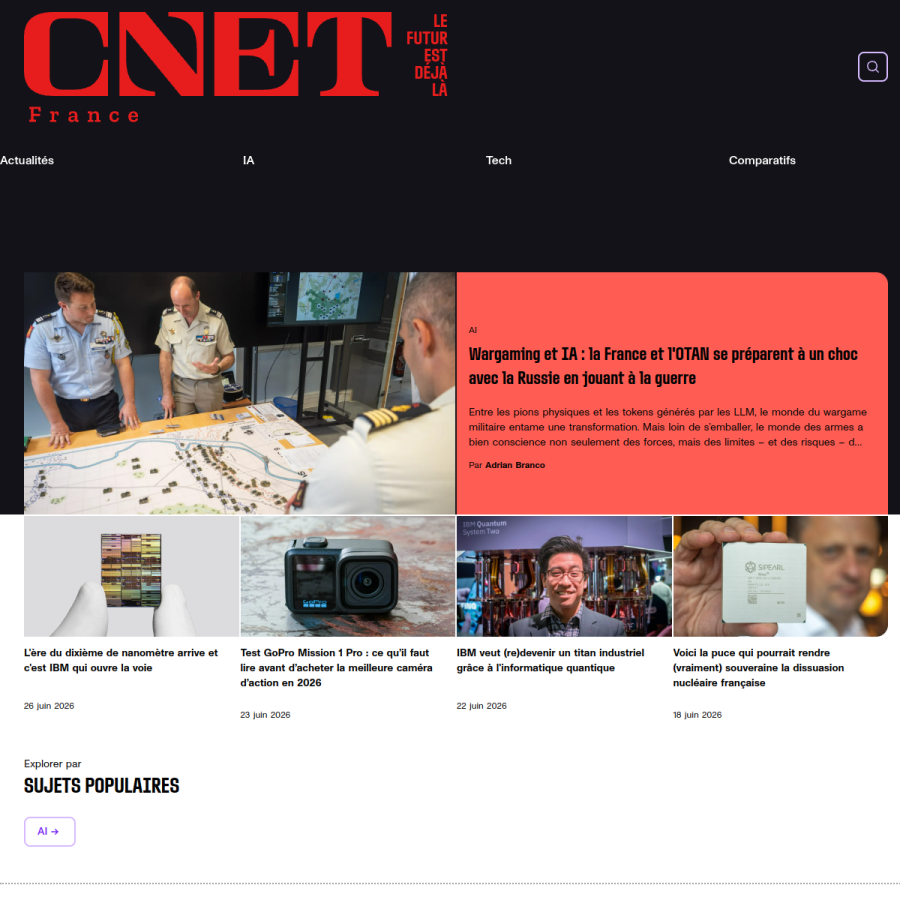 cnetfrance.fr homepage screenshot