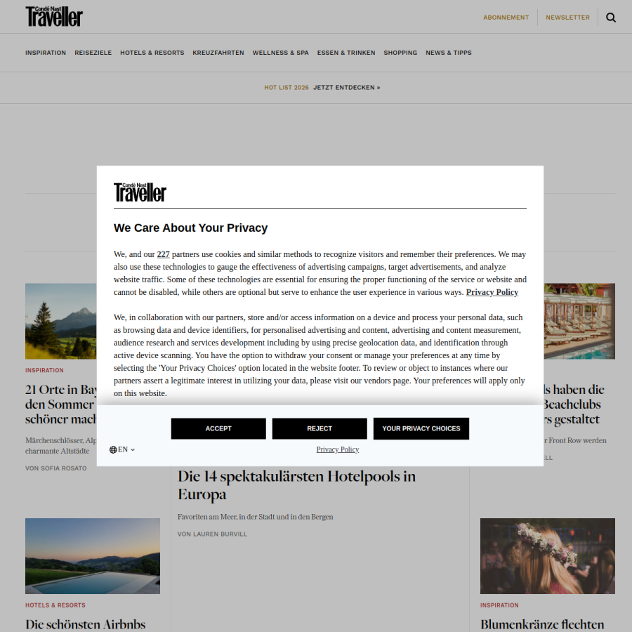 cntraveller.de homepage screenshot