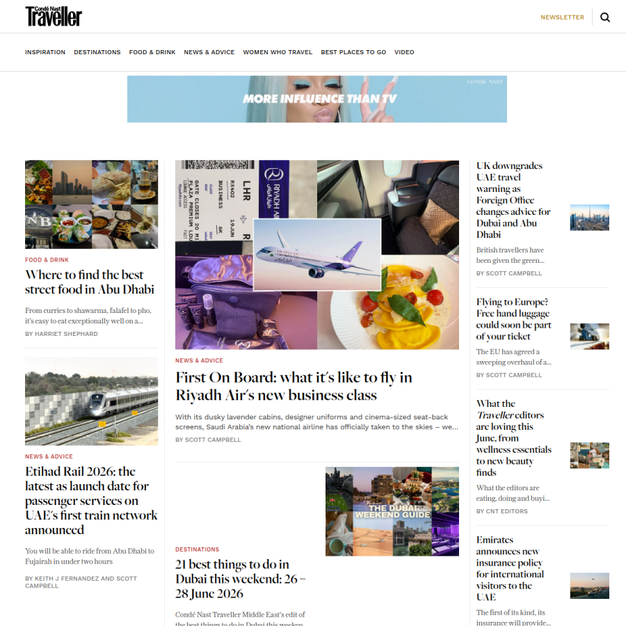 cntravellerme.com homepage screenshot