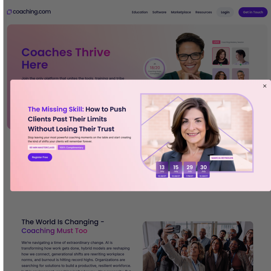 coaching.com homepage screenshot