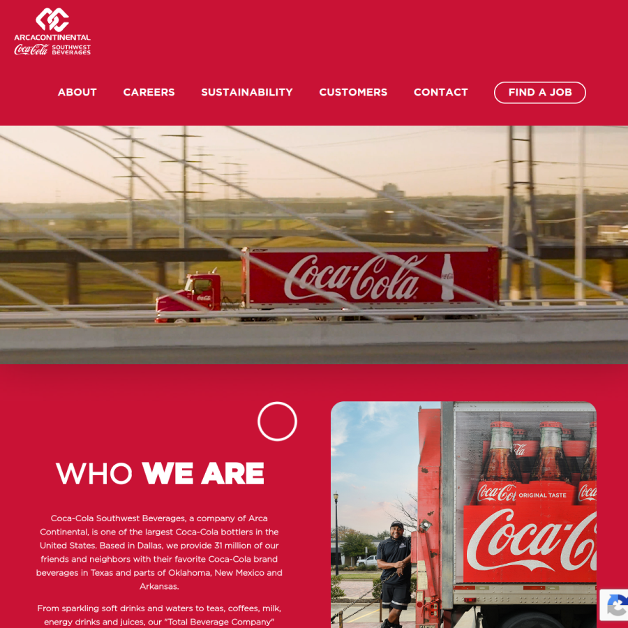 cocacolaswb.com homepage screenshot