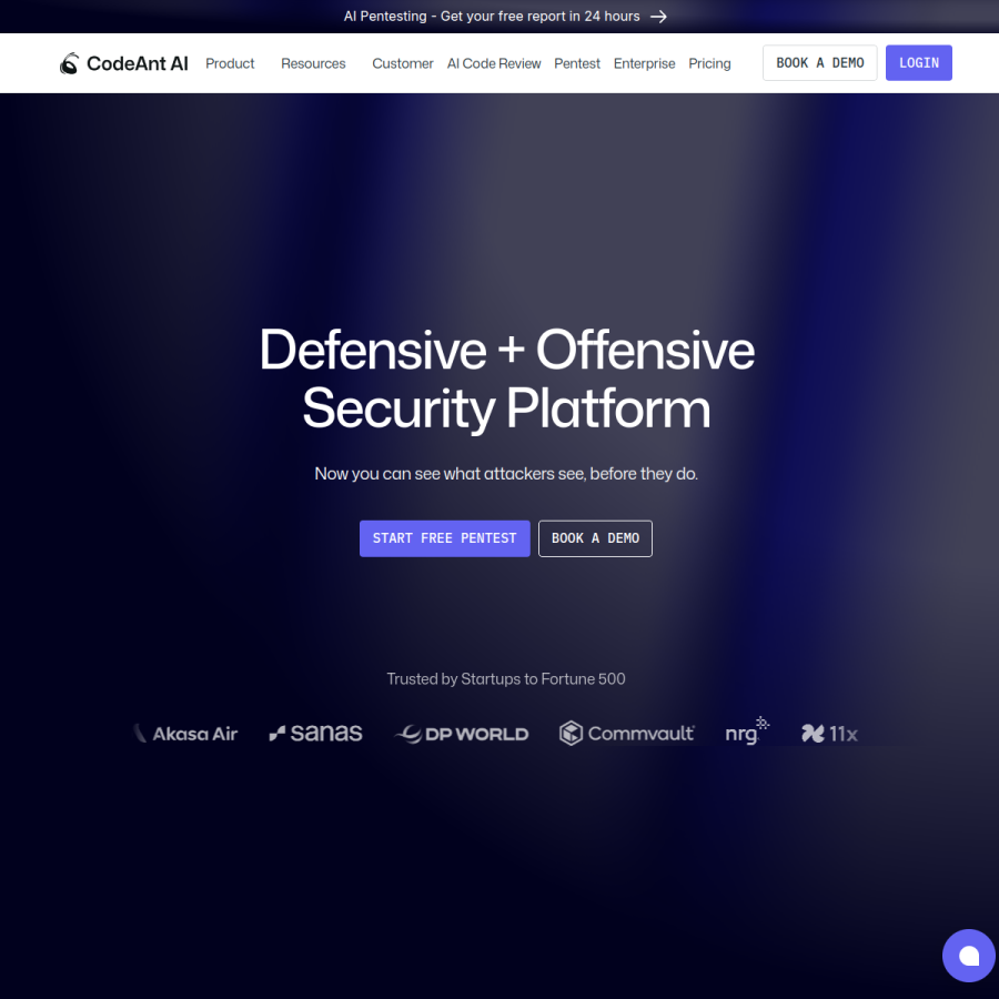 codeant.ai homepage screenshot