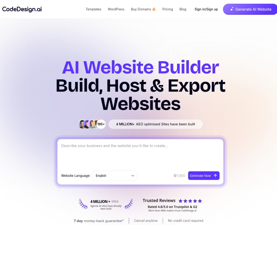 codedesign.ai homepage screenshot